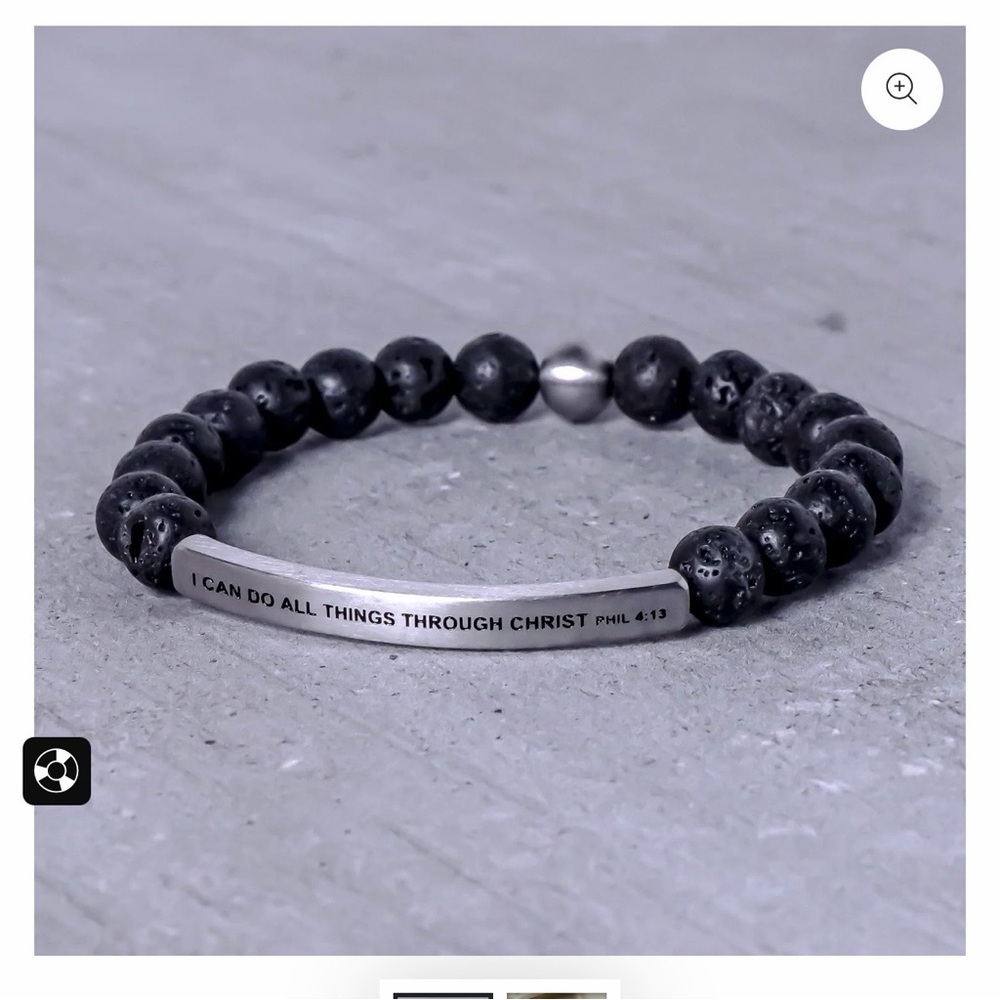 The Inspiration Co Men’s Lava Stone Bracelet